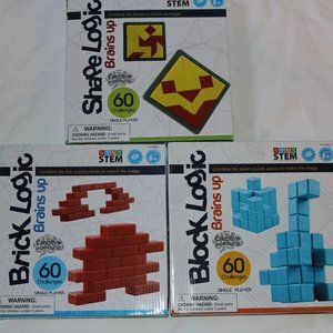 Brains Up Set of 3 STEM games 60 challenges each